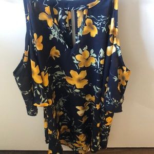 Open shoulder floral top